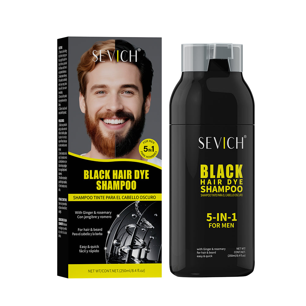 SEVICH Men's 5-in-1 Black Hair & Beard Shampoo image 4