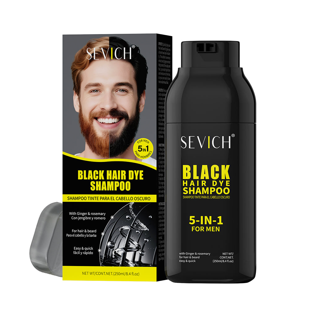SEVICH Men's 5-in-1 Black Hair & Beard Shampoo image 5