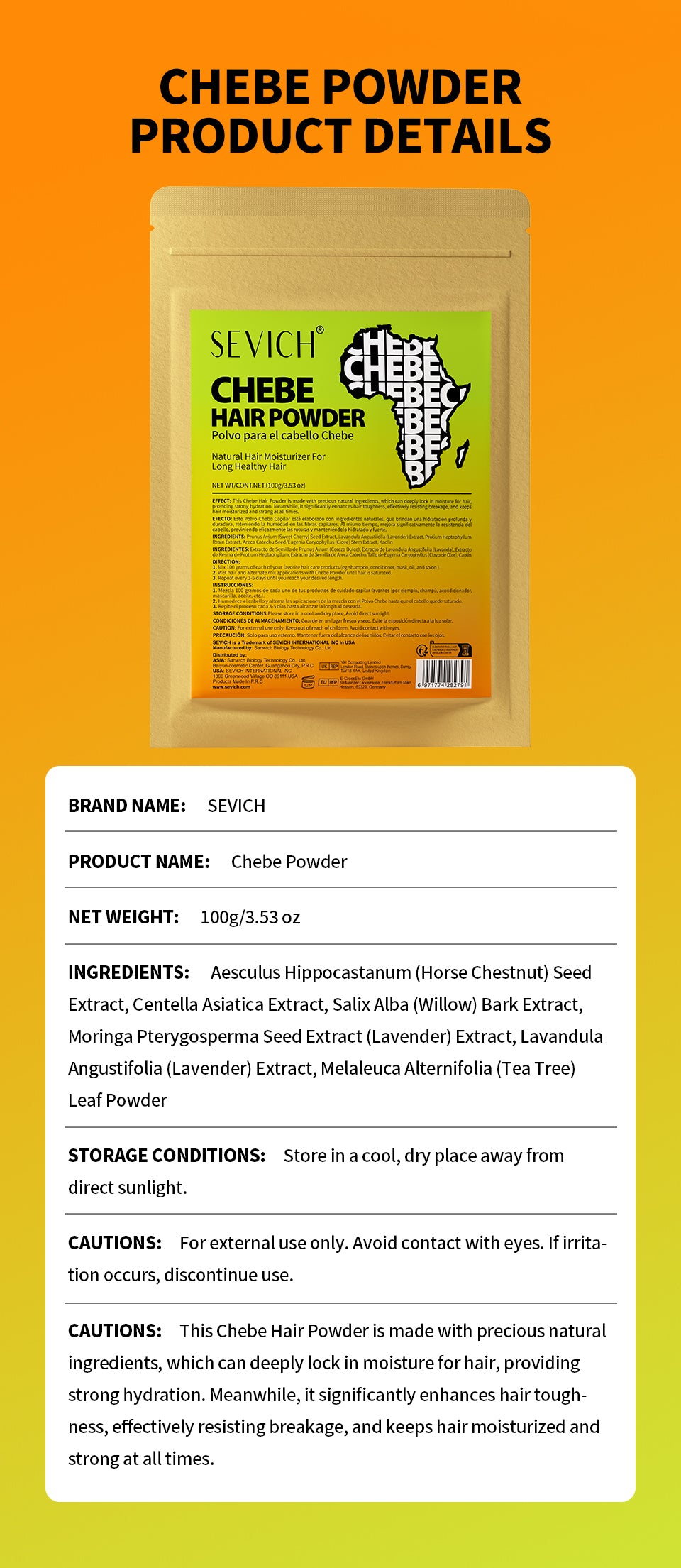 SEVICH Chebe Powder 100g image 6