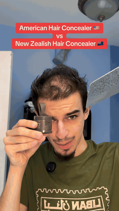 Original demonstration of men's hair fiber coverage