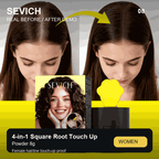 Real female before and after demo for SEVICH 4-in-1 Square Root Touch Up Powder 8g