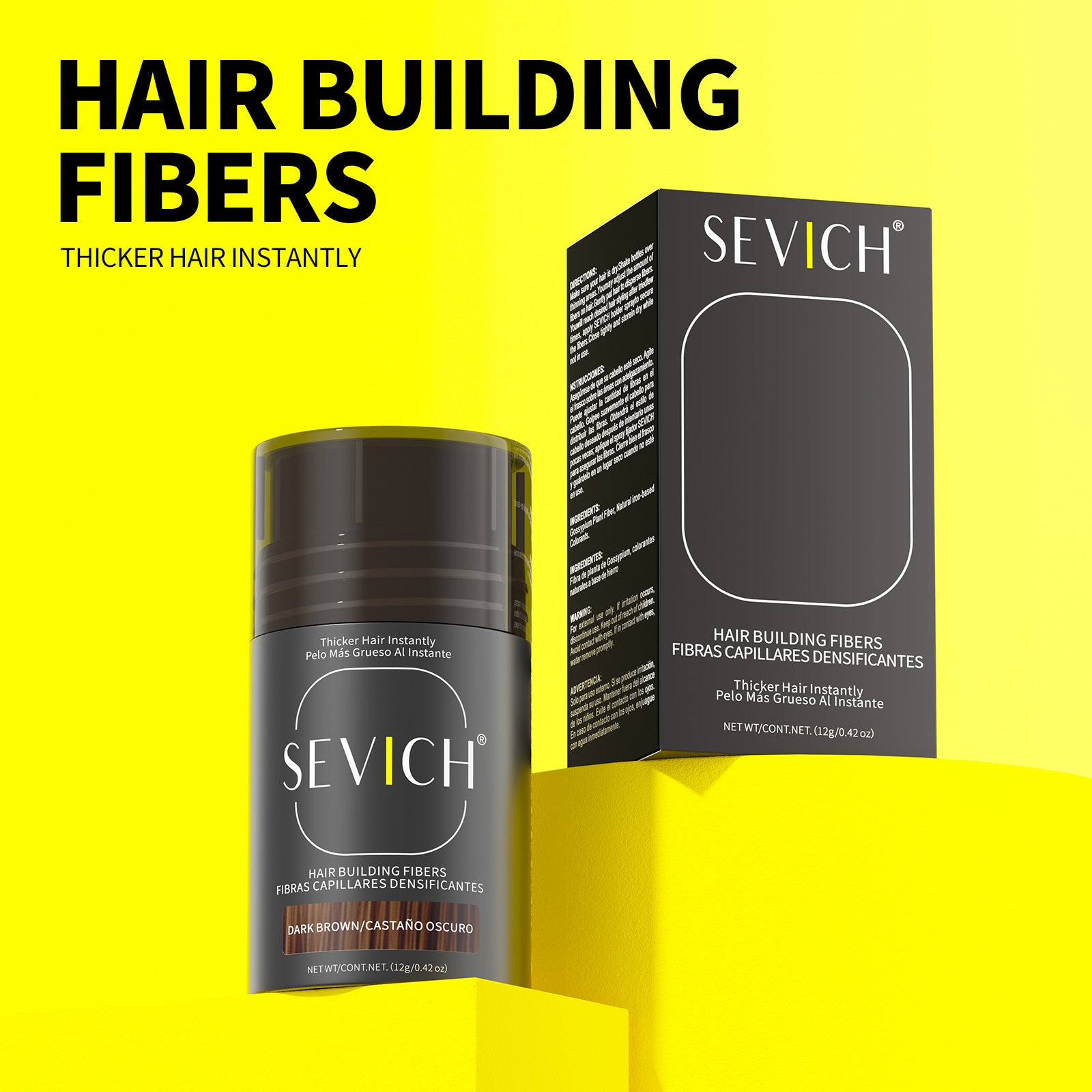 SEVICH 12g Hair Building Fibers product and box