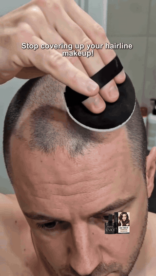 Real male application demo - SEVICH Men's Root Touch Up Hairline Powder 4g