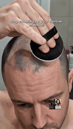 Real male application demo - SEVICH Men's Root Touch Up Hairline Powder 4g