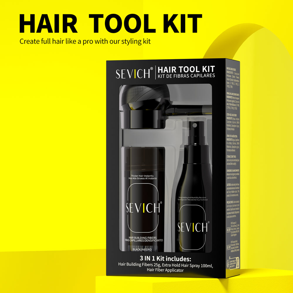 SEVICH Pro Barber Kit 3-in-1 Hair Building Fibers Set