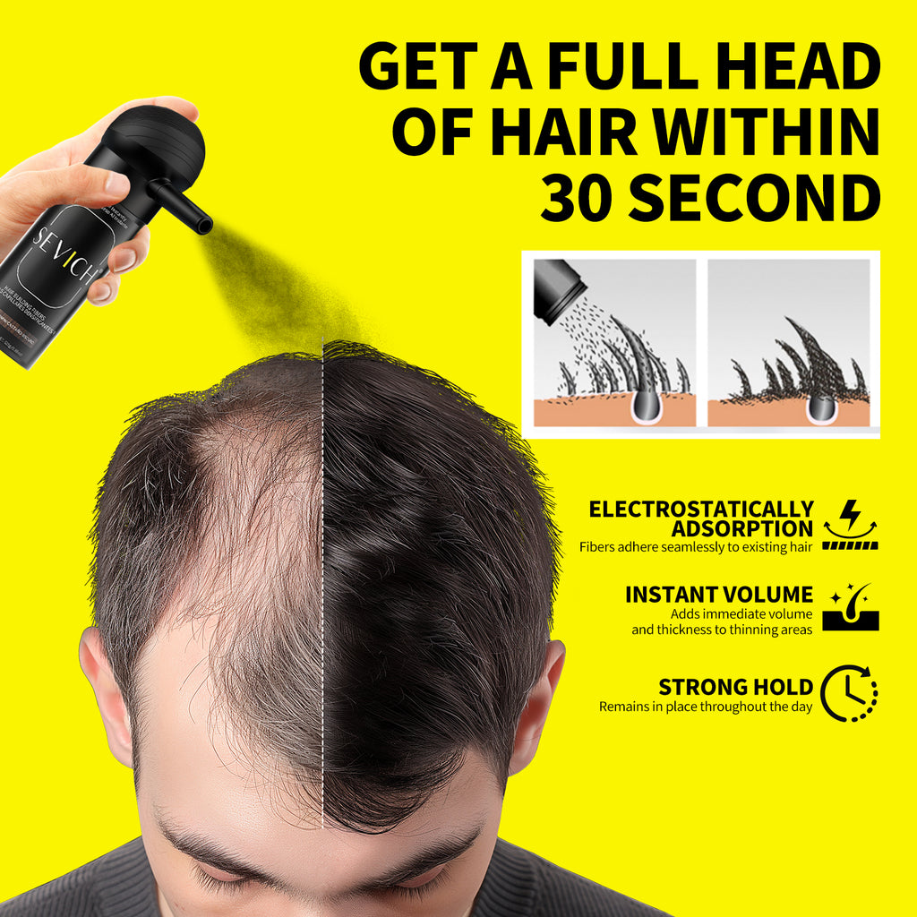 SEVICH hair building fibers before and after