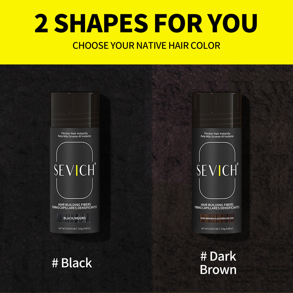 SEVICH Black and Dark Brown hair fiber shades